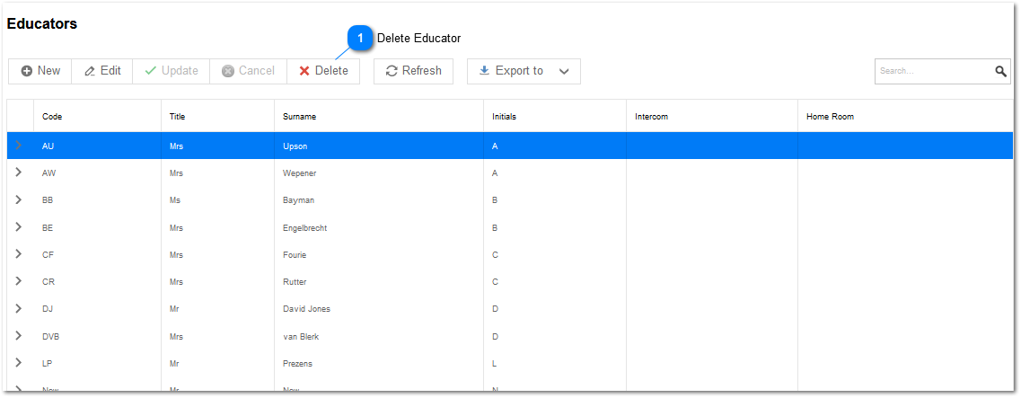 Delete Educator